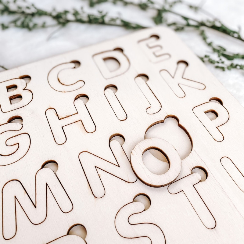 Dřevěná montessori vkládačka pro děti - ABECEDA...