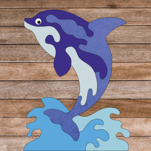 Dřevěná montessori smyslová pomůcka - Delfín | SENTOP... 2