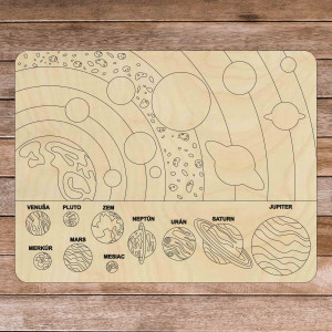 Dřevěné montessori puzzle - Sluneční soustava 10 dílků |... 2