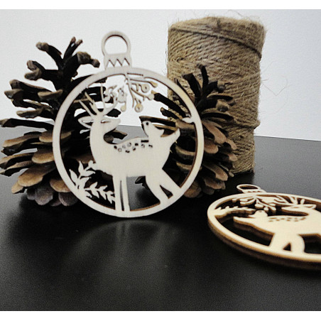 Jelenek vánoční ozdoba ze dřeva, rozměr: 79x90 mm PR0009
