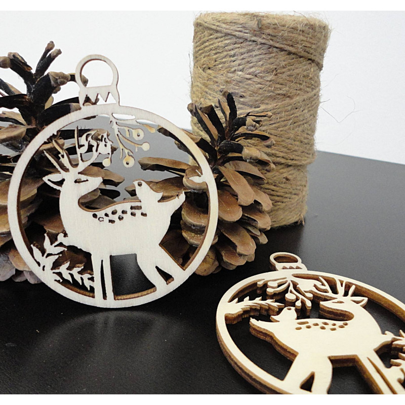 Jelenek vánoční ozdoba ze dřeva, rozměr: 79x90...