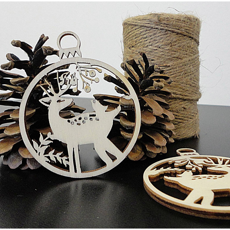 Jelenek vánoční ozdoba ze dřeva, rozměr: 79x90...