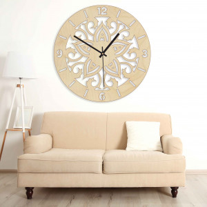 Dřevěné hodiny - ornamenty přírodní i barevné | SENTOP... 2