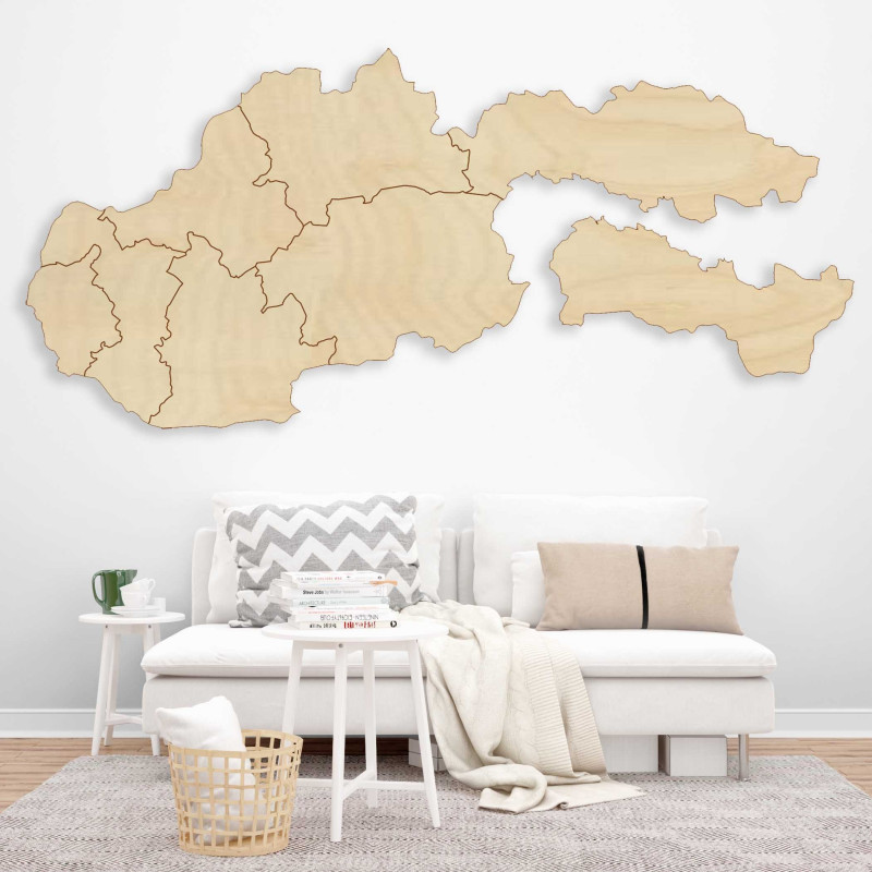Dřevěná nástěnná mapa Slovensko - 8 dílků |...