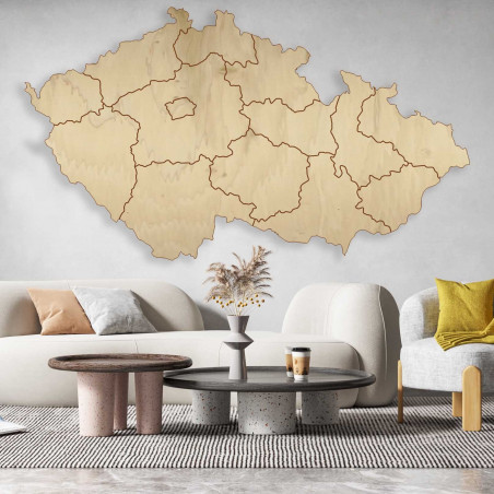 Dřevěná nástěnná mapa Česká republika - 14 dílků | SENTOP M002