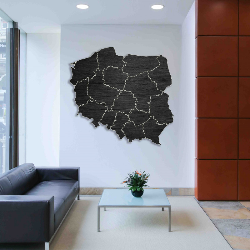 Dřevěná nástěnná mapa Polská republika - 16...