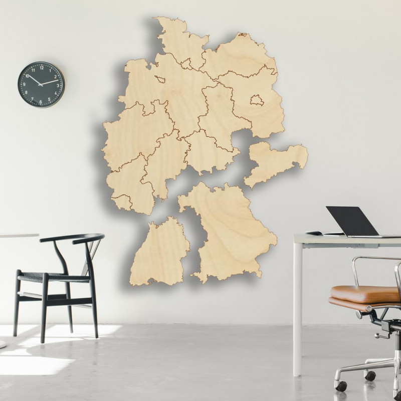 Dřevěná nástěnná mapa Německo - 16 dílků |...