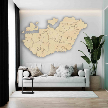 Dřevěná nástěnná mapa Maďarsko - 40 dílků | SENTOP M005