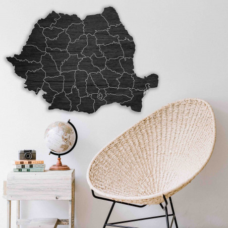 Dřevěná nástěnná mapa Rumunska - ROMA