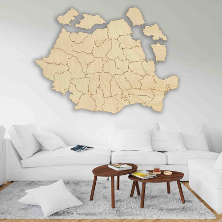 Dřevěná nástěnná mapa Rumunska - ROMA