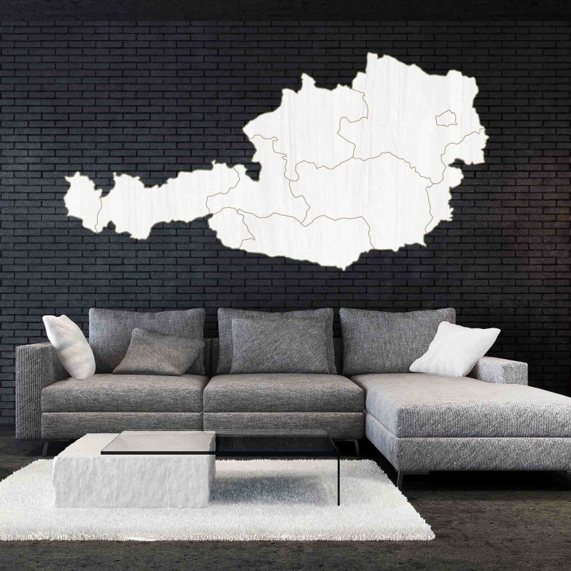 Dřevěná mapa na stěnu Rakousko - 10 ks | SENTOP...