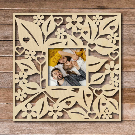 Fotorámeček na stěnu ze dřeva - až 50 x 50 cm