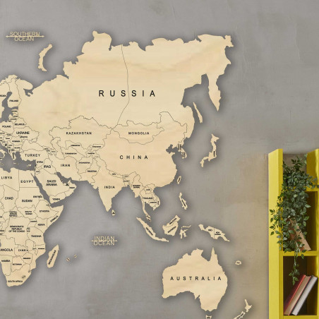 Nástěnná mapa ze dřeva - celý svět | SENTOP M012
