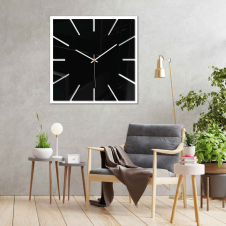Zrcadlo s nástěnnými hodinami o velikosti 30 - 50 cm