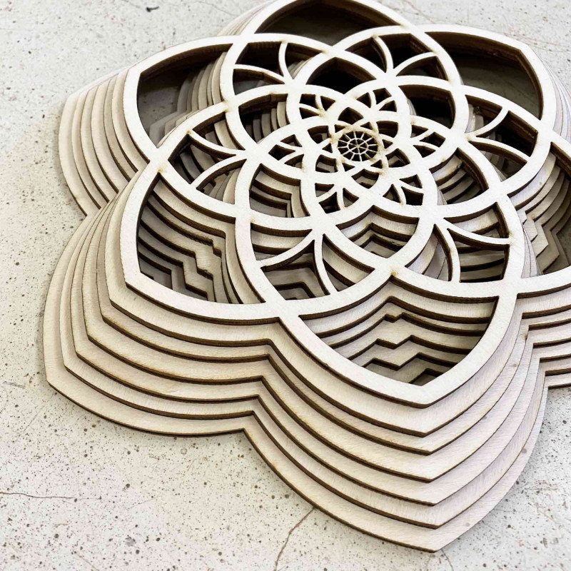 Dřevěná mandala Harmonie z více vrstev až 90 x...