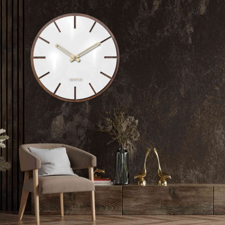 Nástěnné hodiny ze dřeva - Sentop | HDFK026 | ořech wenge