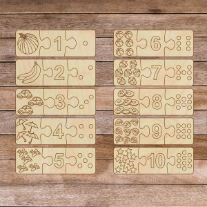 Dětská dřevěná skládačka - Třídílné puzzle 30 dílků | GOLBIT 2