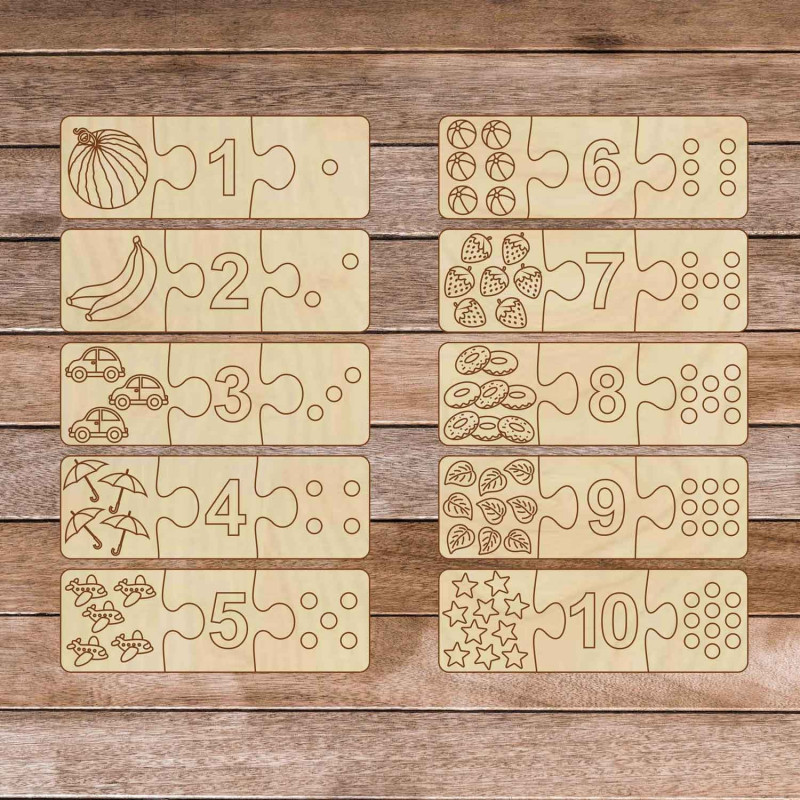 Dětská dřevěná skládačka - Třídílné puzzle 30...