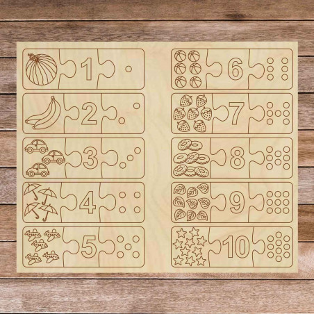 Dětská dřevěná skládačka - Třídílné puzzle 30 dílků | GOLBIT