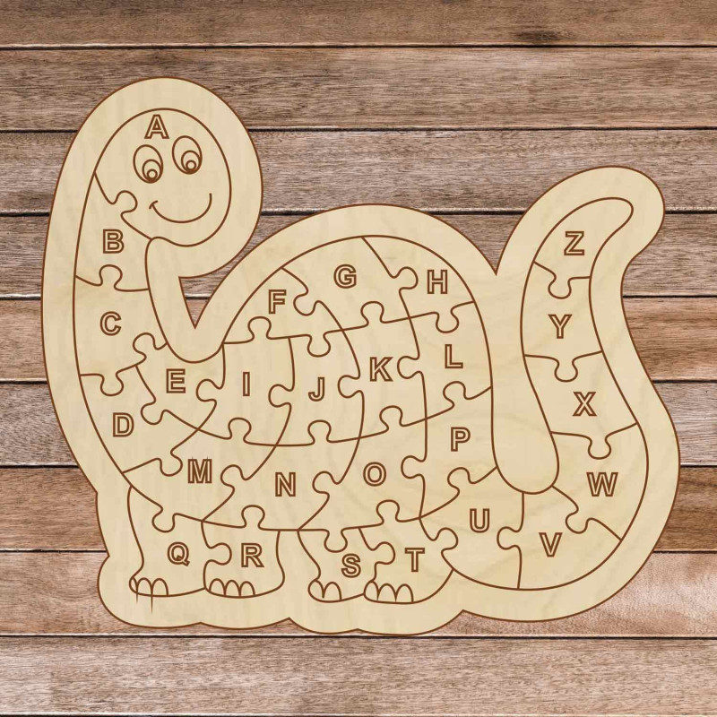 Dětské dřevěné puzzle - Dinosaurus a abeceda...