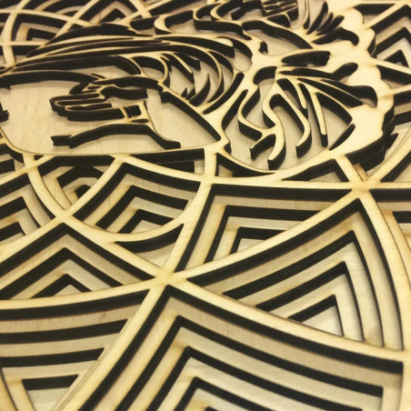 3D obraz na zeď - Sentop | Mandala Buddha | 90 x 90 cm | dřevěný