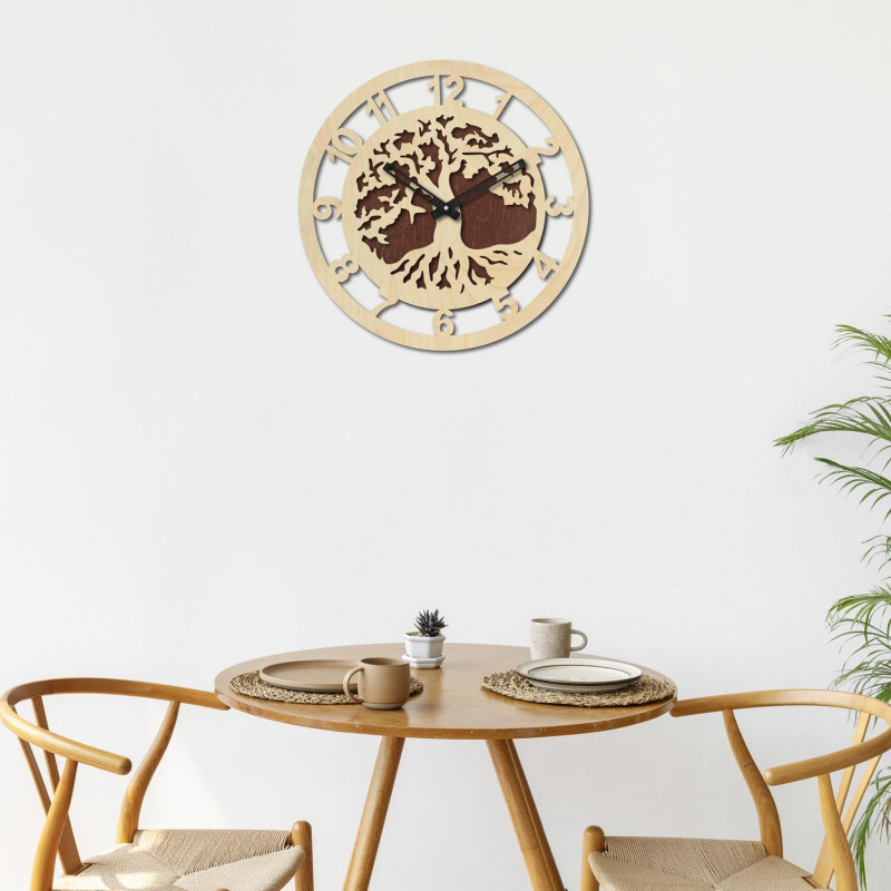 Hodiny na zeď strom arabská čisla - ALECHELY
