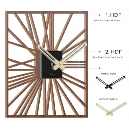 Drevené hodiny na stenu | HDFK038 | orech wenge