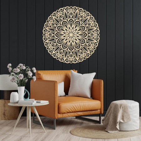 Elegantní mandala - Dřevěná dekorace na zeď - SOFIS