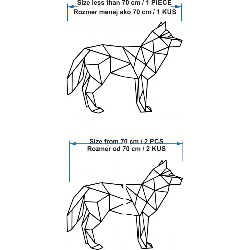 Geometrický obraz na zeď vlk - ROKY