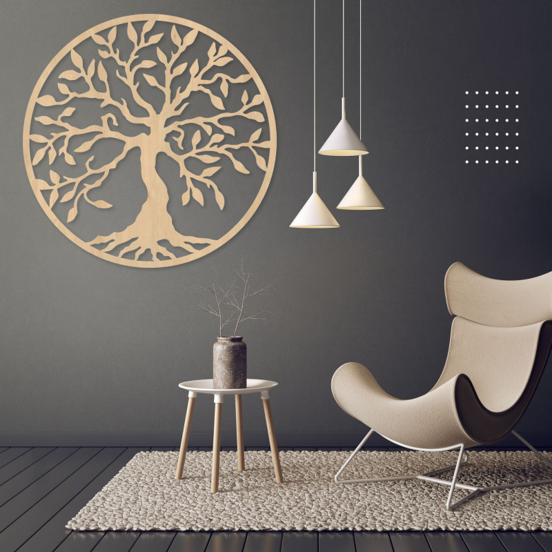 Dřevěný obraz strom života v kruh