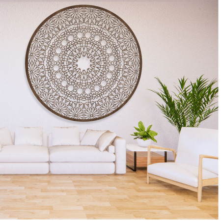 Elegantní dřevěná mandala - Exkluzivní dřevěná dekorace na zeď do obývacího pokoje