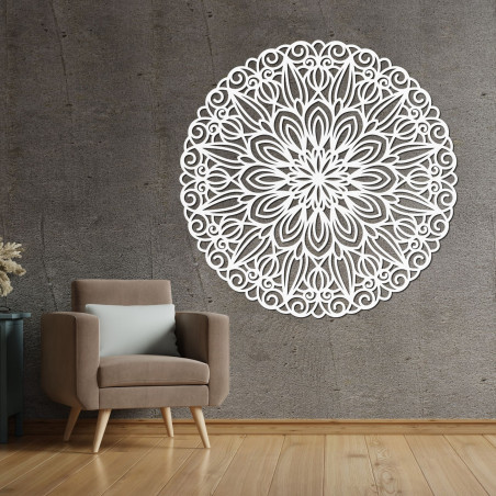Elegantní mandala - Dřevěná dekorace na zeď - SOFIS