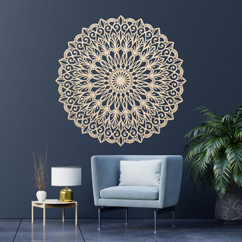 Dřevěná mandala na zeď - Elegantní dekorace pro...