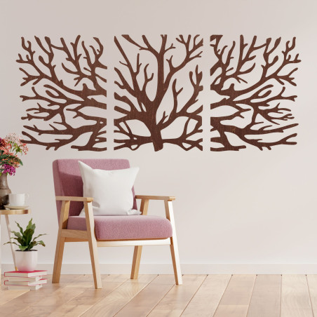 Třídílný obraz stromu se siluetou větví - HARVIS