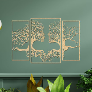 Pompézní malba na zeď tváří a stromů, Moderní malba na zeď, malba do obývacího pokoje 2