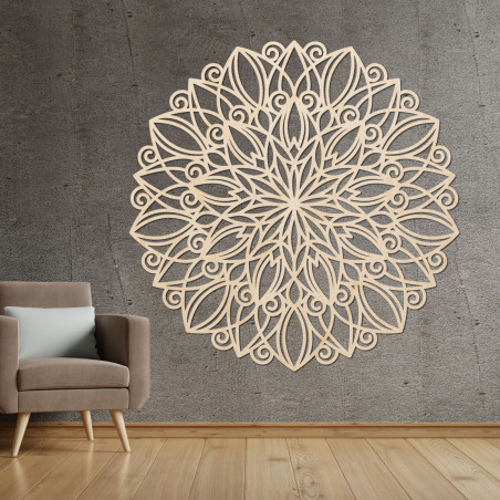 Dřevěná nástěnná mandala tančící květina - ORPEROF