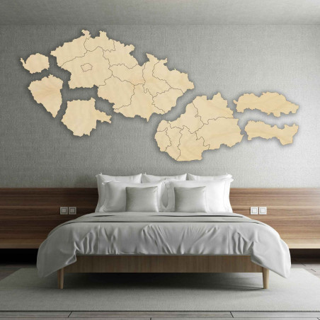 Dřevěná mapa Československé republiky - Geografie
