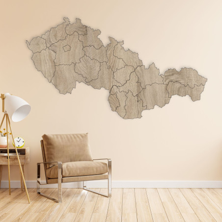 Dřevěná mapa Československé republiky - Geografie