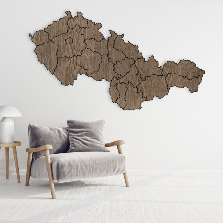 Dřevěná mapa Československé republiky - Geografie