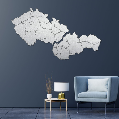 Dřevěná mapa Slovenska a České republiky - PUZZLE