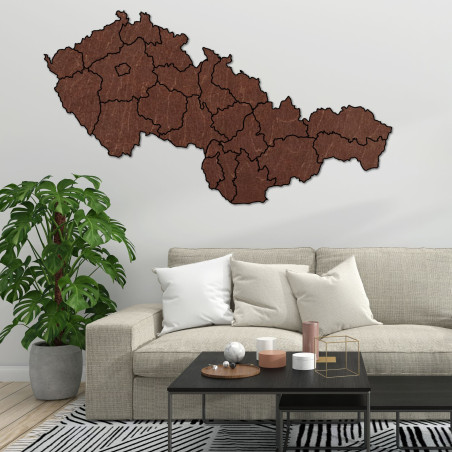 Dřevěná mapa Slovenska a České republiky - PUZZLE