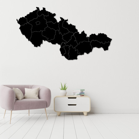 Dřevěná mapa Slovenska a České republiky - PUZZLE