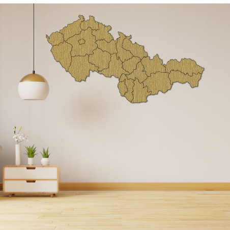 Dřevěná mapa Slovenska a České republiky - PUZZLE