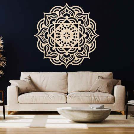 Dřevěná nástěnná dekorace mandala - ROMANCE