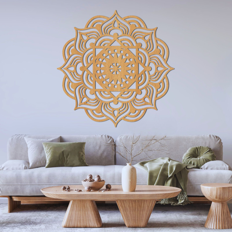 Orientální dřevěná mandala na zeď - SYMMETRIE
