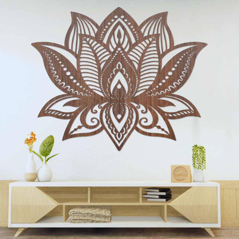 Dřevěná nástěnná dekorace mandala - FLORALIS