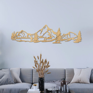 Dřevěná nástěnná dekorace les hor - MONTIS 2