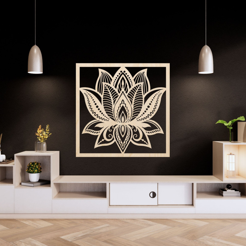 Mandala lotosový květ na zeď čtvercová - ALAKSTRA
