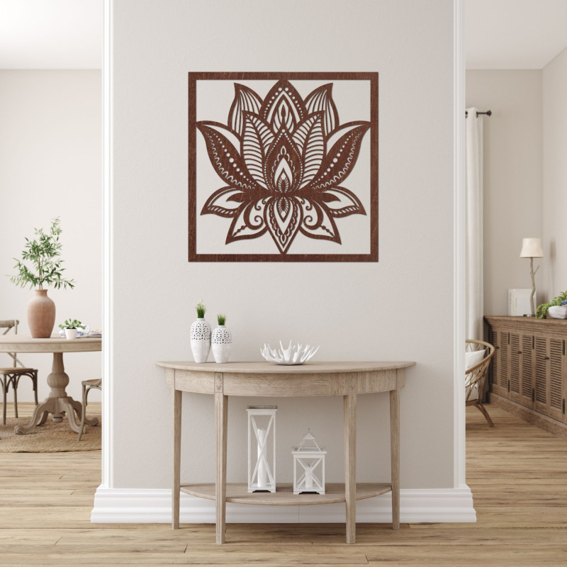 Mandala lotosový květ na zeď čtvercová - ALAKSTRA
