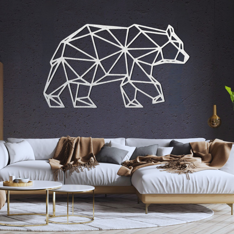 Geometrická dřevěná dekorace na zeď medvěd - URSUS